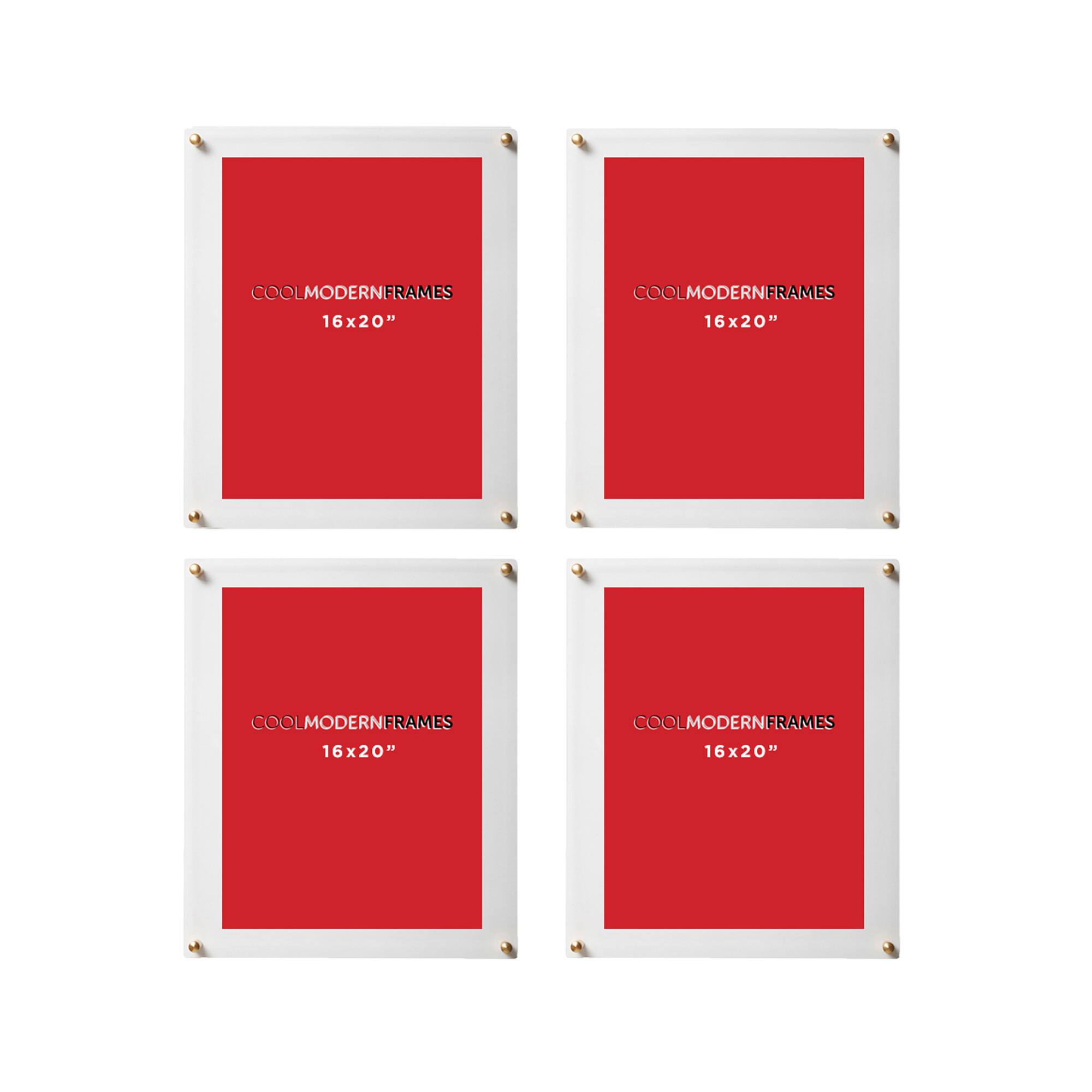 Cool Modern Frames 4 Pack Double Panel Acrylic Float Frames